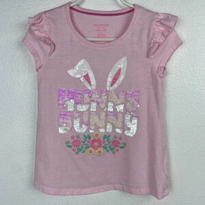Isaac Mizrahi Shirt Girls Hunny Bunny Flip Sequin Top Size 5-6